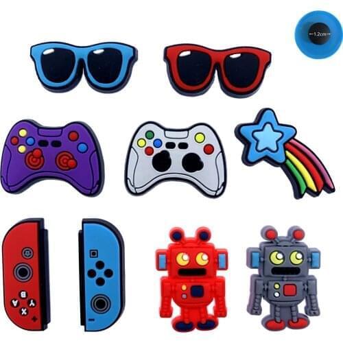 Hot 1PCS Cartoon Game console Series Shoes Charms For Hole Slipper Accessories Silicone Buckle For Boys Gifts Graden Shoe Decor