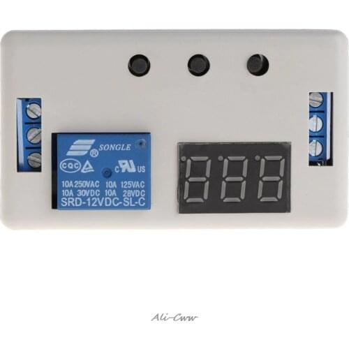 DC 12V LED Digital Time Delay Relay Module Programmable Timer Relay Control Switch Timing Trigger Cycle with Case for Indoor