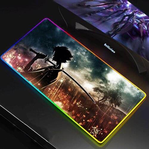 RGB LED Gaming XL Mouse Pad Mousepad Mause Pad Keyboard Desk Carpet Game Rubber No-slip Mouse Mat Gamer Japanese Bushido Samurai