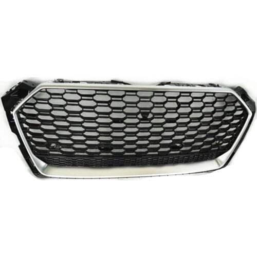 For RS5 Style Front Sport Hex Mesh Honeycomb Hood Grill Silver+Black for Audi A5/S5 B9 2017-2019 car accessories