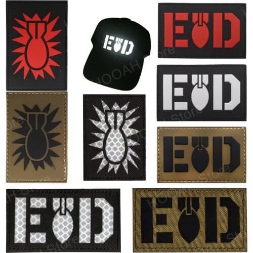 EOD Infrared Reflective IR Embroidered Patches US Flag Tactical Military Patches Emblem Badges Applique Embroidery Badges