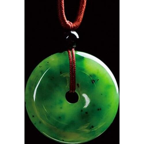 Jasper Jade Pendants For Men and Women Hetian Handmade Natural Emerald Jade Carved Pendant Necklace Fashion Fine Jewelry
