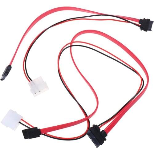 7 + 6 Pin Slimline SATA Cable for Slim Laptop SATA DVD CD-RW Drive Power Adapter Cable Notebook Optical Drive Cable Line