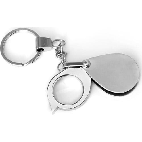 Pocket Folding 8X Magnifier Loupe Magnifying Glass Lens With Keychain Portable