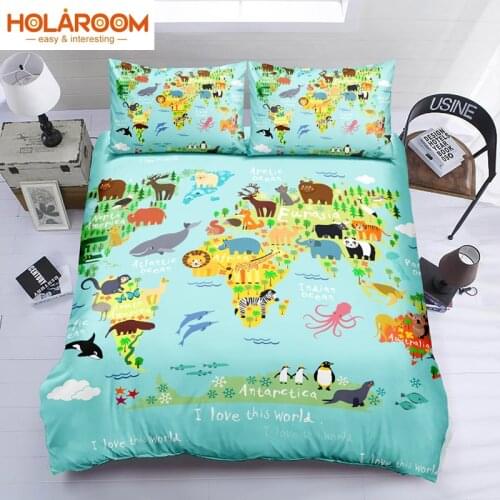 Cartoon Printing Duvet Cover Sets Cartoon Pattern Bedding Set Duvet Cover With Pillowcases Single/Twin/ Queen/ King Bedding Set
