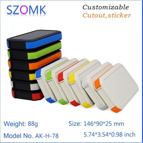 10 pcs 146*90*25mm hot selling szomk plastic enclosure housing for pcb outlet boxes abs instrument enclosure plastic casing