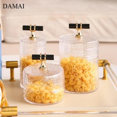 Creative Transparent Glass Bottle Candy Snack Storage Jars with Lid Coffee Table Desktop Dried Fruit Jar Living Room Decoration