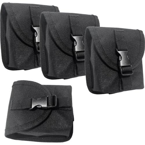 MagiDeal 4pcs/set Spare Black 600D Nylon Scuba Diving Weight Belt Pockets Reinforced Webbing With Buckle Black