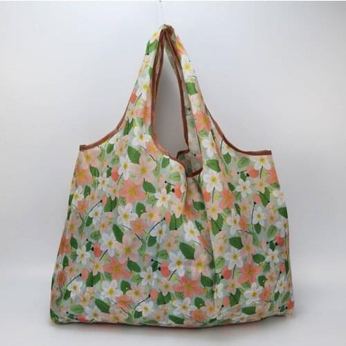 Fashionable foldable shopping bag waterproof one-shoulder portable thickening portable grocery bag green supermarket storage bag