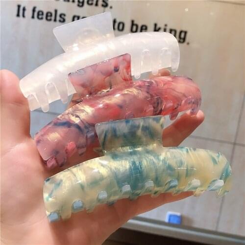 Fashion Acetate Large Hair Claw Clips Women Girls Ponytail Holder Hair Clamps Plastic Long Crab Barrette Clips Hair Accessories