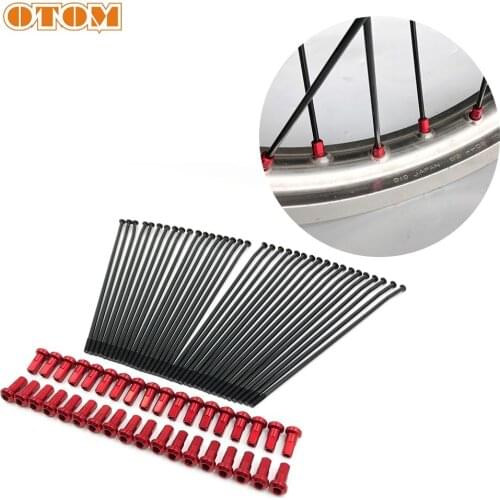 OTOM Motocross 21/18/19 Wheel Spoke Stainless Steel Aluminium Nipple Electrophoresis Anti-rust Rim Black Wire Rays Motorcycle