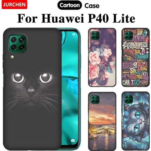 JURCHEN Cartoon Phone Case For Huawei P40 Lite Cover For Huawei P40 TPU Silicon Soft 2020 Cute Back Case For Huawei P 40 P40Lite