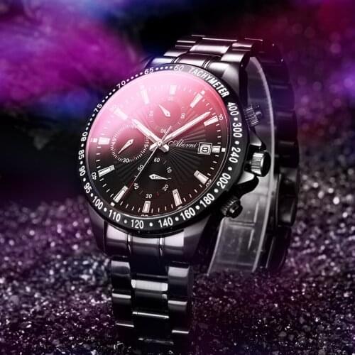 ABORNI New Watch Men Top Brand Luxury Mens Watches Sports Full Stainless Steel Waterproof Business Quartz Watch Relogio Masculin