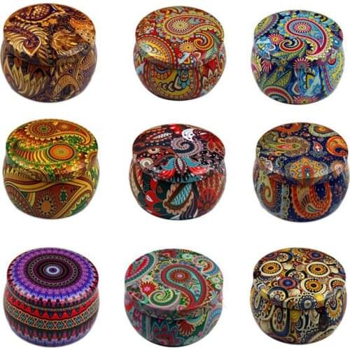 New Beautiful Food Candy Box Jewelry Box Tinplate Box Tea Packaging Jars Home Decor Candy Tin Empty Tins Cans Jars Wholesale