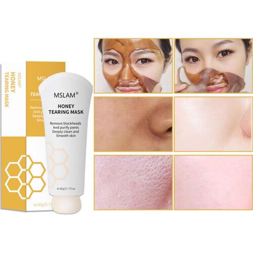 MSLAM Honey Tearing Off Mask Whitening Remove Blackheads Deep Cleansing Purifying Oil Control Peel Off Facial Mask Skin Care 60g