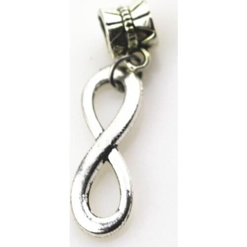 20pcs/lot infinity charm hanging bead charm big hole pendant beads charm fit pando bracelet diy jewelry dangle charms