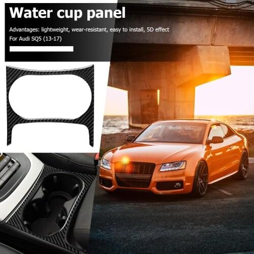Durable Carbon Fiber Cup Holder Panel Cover Trim Sticker for Audi Q5 SQ5 Car Styling with Wide Scope of Application Simplicity
