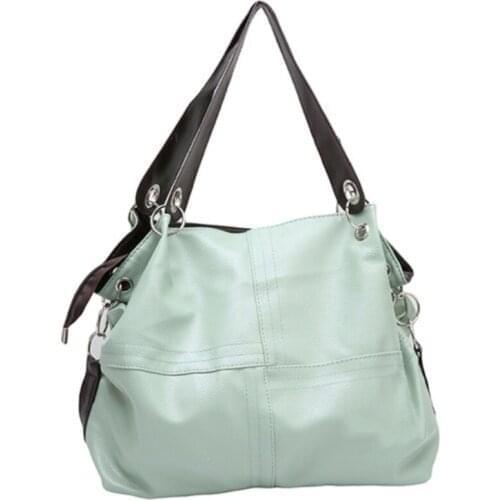 Stitching Women Shoulder Bag Soft Pu Leather Handbags Large Capacity WomenS Totes Messenger Bags New