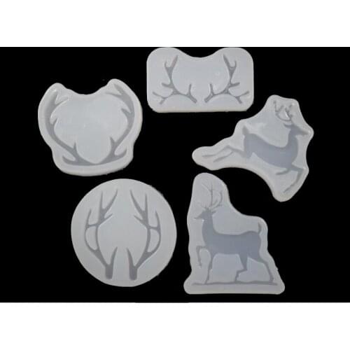 Xmas Deer and antlers Liquid silicone mold DIY resin jewelry pendant necklace pendant mold resin molds for jewelry tools making