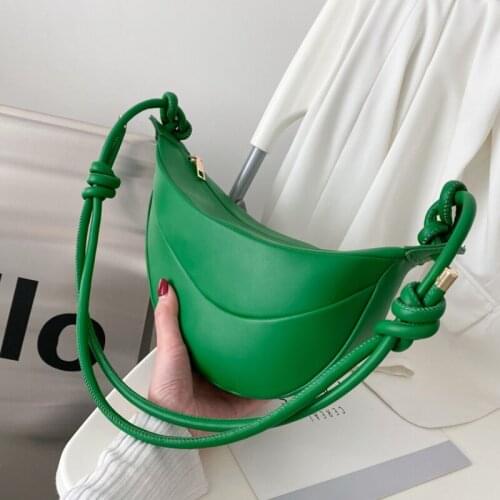 Crescent bag 2021 Summer Yellow Crossbody Bag for Women Luxury Handbags Women Bags Designer Leather Shoulder Bag Female