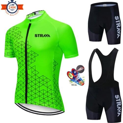 Cycling Set 100% Polyester MTB Bike Clothing Maillot Bicycle Clothes 2020 STRAVA Wear Cycling Clothing Racing Cycling Jersey