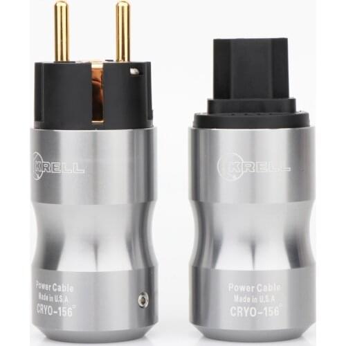 High Quality Krell Gold Plated EU Schuko version Power Cord Plug+IEC Female Connector Extension adapter