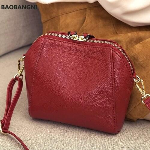 Genuine Leather Small Crossbody Bags for Women Luxury Handbag Fashion Ladies Shoulder Bag Female Party Purse Shell Bags
