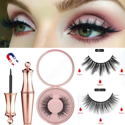 1 Pair Magnetic False Eyelashes Waterproof Magnetic Eyeliner Easy To Operate NO Glue Magnetic Lashes Extension Makeup Supplies