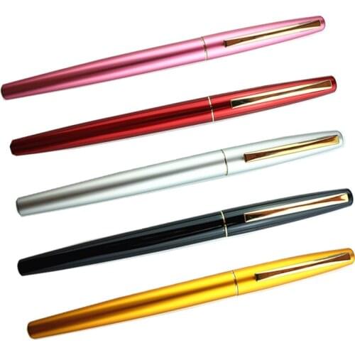 1Pcs luxury Pen student Metal Fountain Pen F Nib Matte 5 Colors Professional Business Ink Pen