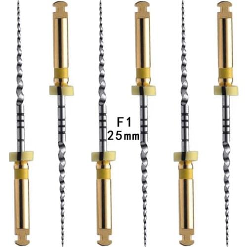 1Pack(6pcs)25mm F1 Dental Root Canal Files Niti Engine Endodontic File Rotary