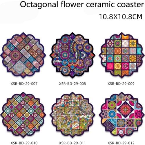 2021 Hot sous verre Ceramic coasters, potholders, cup coasters, table placemats, mandala original Table placematcoasters