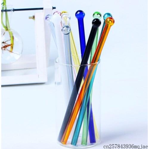 100 Pcs Reusable Glass Straws Party Drinking Straws Colorful Thick Straws for Milkshake Frozen Household Drinks