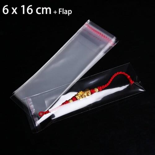 1000pcs 6 x 16cm Crystal Clear Resealable Poly Bag 2.36" x 6.3" Small Gift Packaging Cello Bags Plastic Baggie