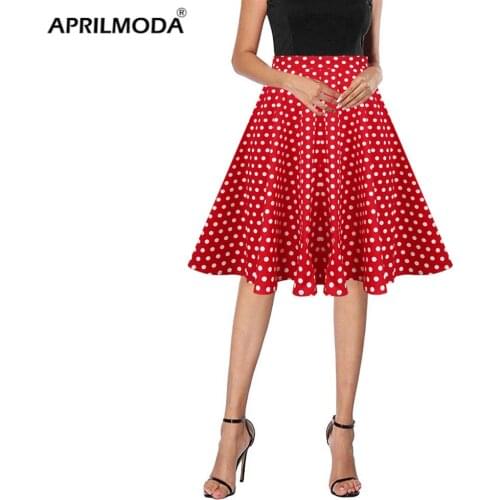 2021 Retro Vintage Flower Floral Print Pleated Skater Skirt Tutu Midi Rockanilly Skirts 50s 60s 40s Casual High Waist Ball Gown