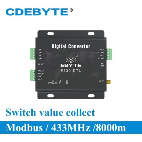 433MHz Modbus RTU Switch Value Acquistion 2 Channel 30dBm Wireless RF Transceivers E830-DTU(2R2-433L)