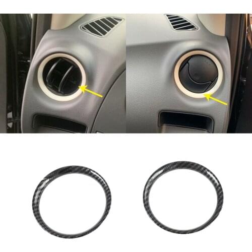 ABS Carbon Fibre Car Middle Air Outlet Decoration Cover Trim Car Styling For Nissan Navara NP300 2017 2018 2019 Accessories