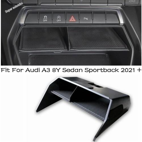 Lapetus Central Storage Pallet Armrest Box Multi-grid Container Tray Cover Kit Trim Fit for Audi A3 8Y Sedan Sportback 2021