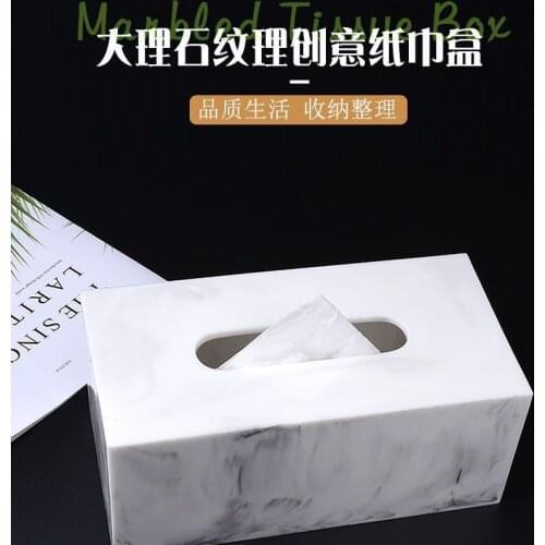 White Tissue Box Rectangle Removable Container Modern Tissue Box Resin Storage Creative Servilletero Tissue Boxes BG50TB