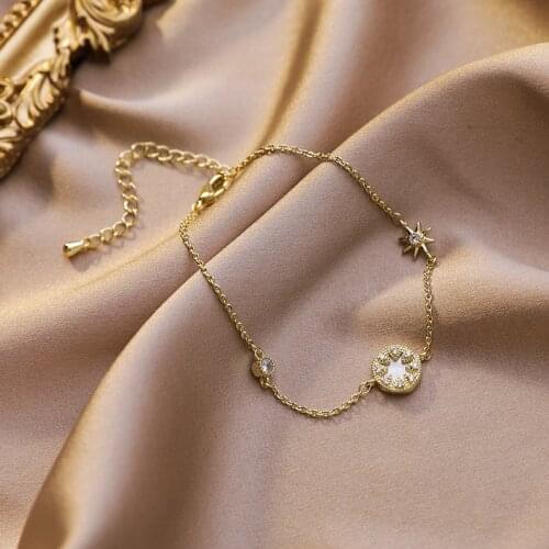 Metallic star students bestie bracelets, Korean pop style fashion geometric womens bracelet party jewelry gifts