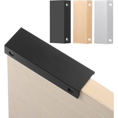 Zinc Alloy Hidden Cabinet Pulls Handle Drawer Knob Cupboard Pull Handle Bedroom Kitchen Furniture Door Hardware Daily Accessory