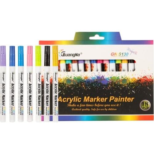 Colors 0.7mm Paint Marker brush pen Art supplies for Ceramic Rock Glass Porcelain Mug Wood Fabric Canvas Painting manga markers