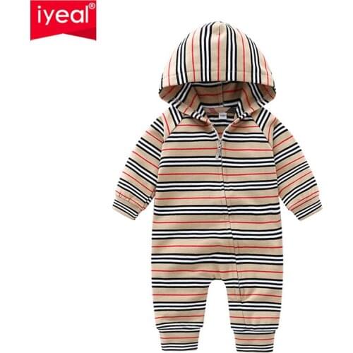 IYEAL Baby Romper Newborn Baby Boys Girls Clothes British Style Stripes Cotton Infant Jumpsuit Toddler Kids Clothing Overalls