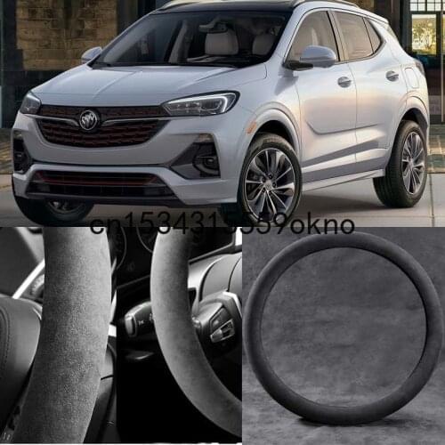 For Buick Encore GX 2020 Circular Black Alcantara Suede Car Steering Wheel Cover Car Accessories