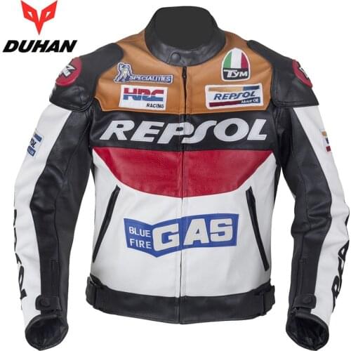 DUHAN chaqueta deportiva de moto GP moto rcycle REPSOL de chaqueta de cuero de VS02 orange azul, M, L, XL, XXL, 3XL buen cuero p