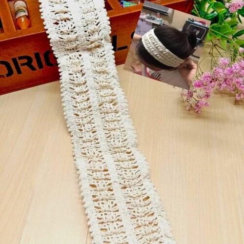 1Yard Elastic Beige Lace Trims 100% Cotton Stretch Lace Ribbon Diy Socks Dress Hometexile Edge Wrap Webbing Tape Ornament