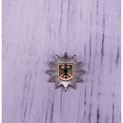 German Eagle Crest Deutschland Germany Flag Panzer Cross Pin Badge