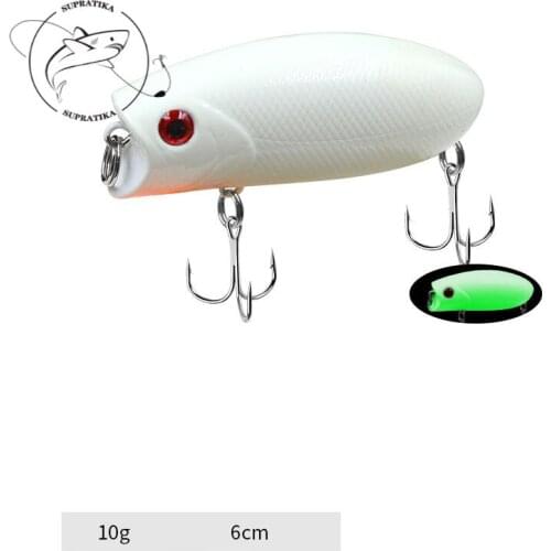 Diving Depth 0.5-1.5M Anti-Corrosion Bionic Fishing Lure Hard Bait Artificial Popper 6cm/10g Freshwater Plastic Fishing Bait