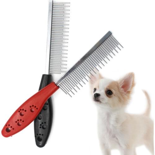 Stainless Steel Dog Comb Pet Hair Removal Shedding Pin Combs For Cat Dog Cleaning Grooming Tool 19.5*3cm