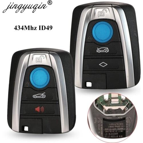 Jingyuqin Original 434Mhz ID49 Remote Car Key for BMW i3 i8 Series 2014 2015 2016 2017 4BTN Keyless Control FOB NBGIDGNG1 433Mhz