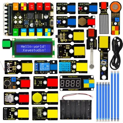 Keyestudio Rj11 micro bit Learning Kit Eesy Plug Super Starter Kit for BBC micro:bit Kit STEM EDU (No battery)
